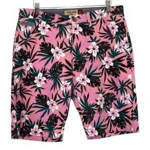 Hudson & Barrow Casual Shorts Men’s Size 32 Pink Tropical Hawaiian Print Beach